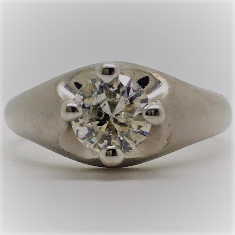 1 Carat Four-Prong Diamond Engagement Ring in 14k White Gold